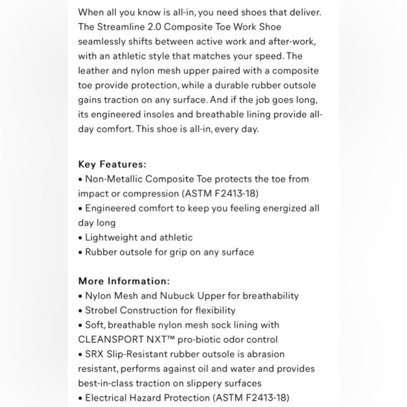 Men’s Work Shoe CAT Caterpillar Streamline 2.0 Composite Toe Men’s Size-9 NWT - Picture 8 of 11